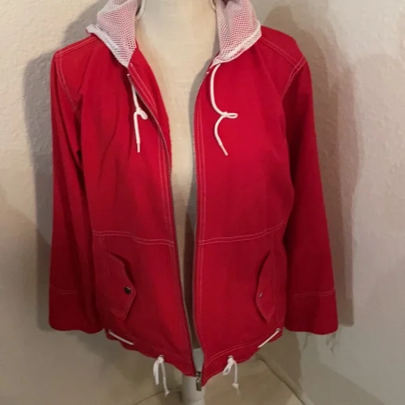 Teddi Petite Women’s Hooded Lightweight Jacket Size PM in Red - Picture 8 of 10